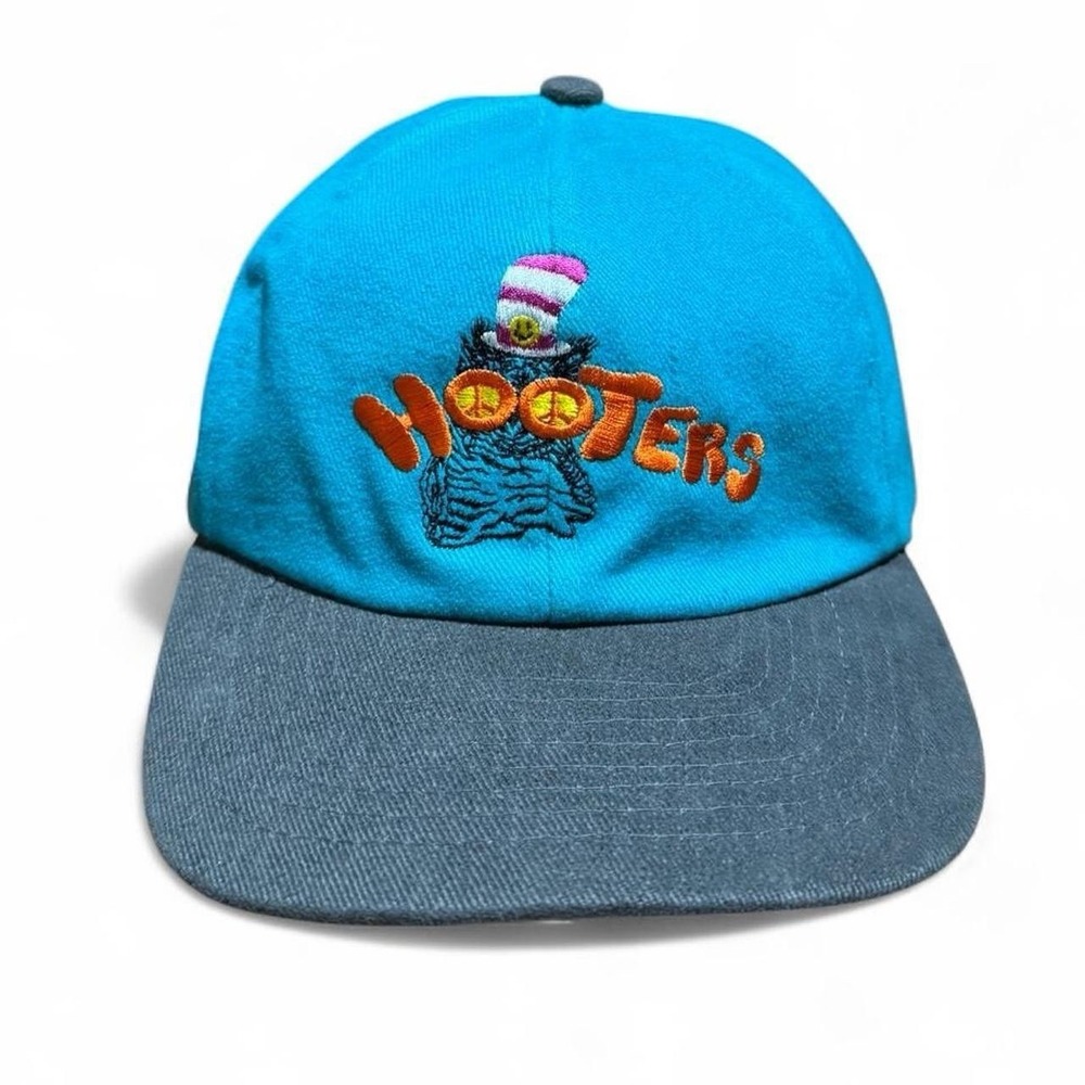 Vintage 90s Hooters Miami Florida Dr. Seuss Hippie Embroidered Snapback Hat OSFA